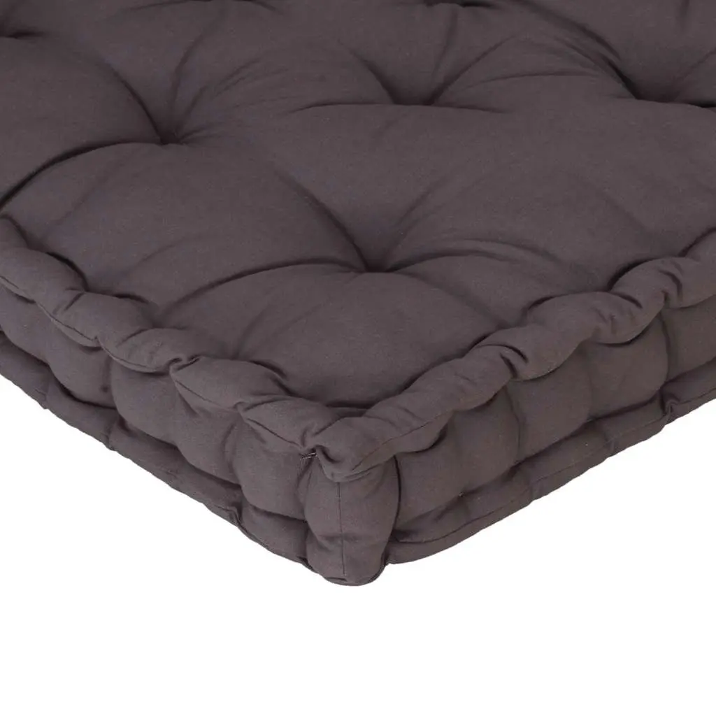 Pallet Floor Cushion Anthracite 120 x 40 x 7 cm Cotton Fabric Thick Padding