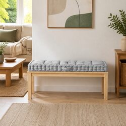 Concise Grey Cotton Pallet Floor Cushion Details