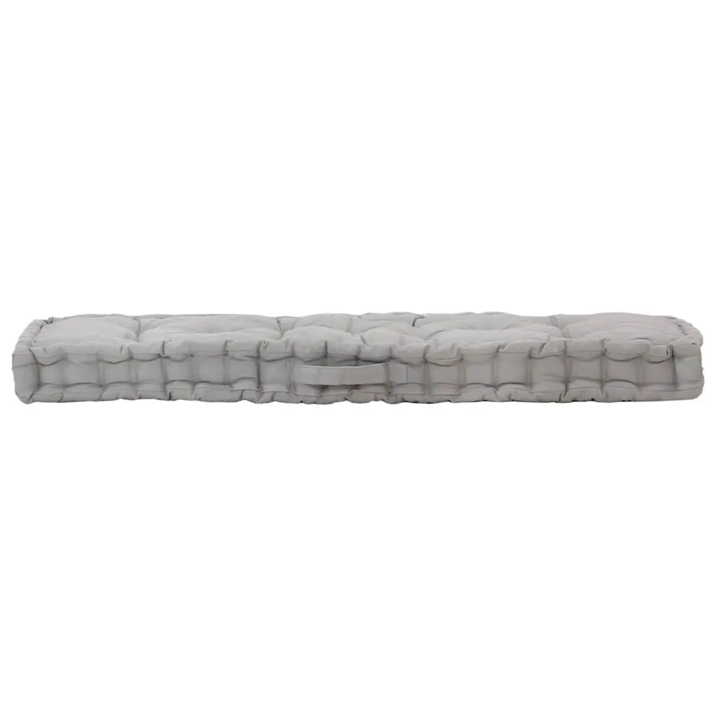 Pallet Floor Cushion Grey Cotton 120 x 40 x 7 cm Soft Padding Outdoor Indoor Seating Pad