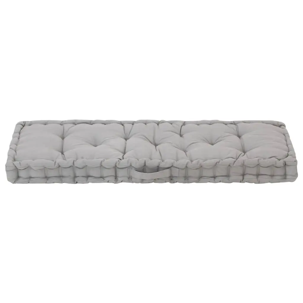Pallet Floor Cushion Grey Cotton 120 x 40 x 7 cm Soft Padding Outdoor Indoor Seating Pad