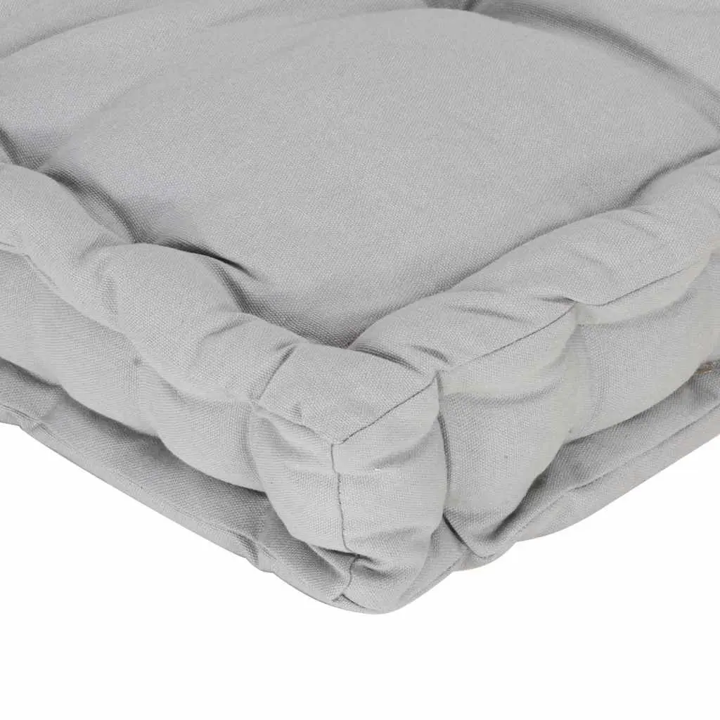 Pallet Floor Cushion Grey Cotton 120 x 40 x 7 cm Soft Padding Outdoor Indoor Seating Pad