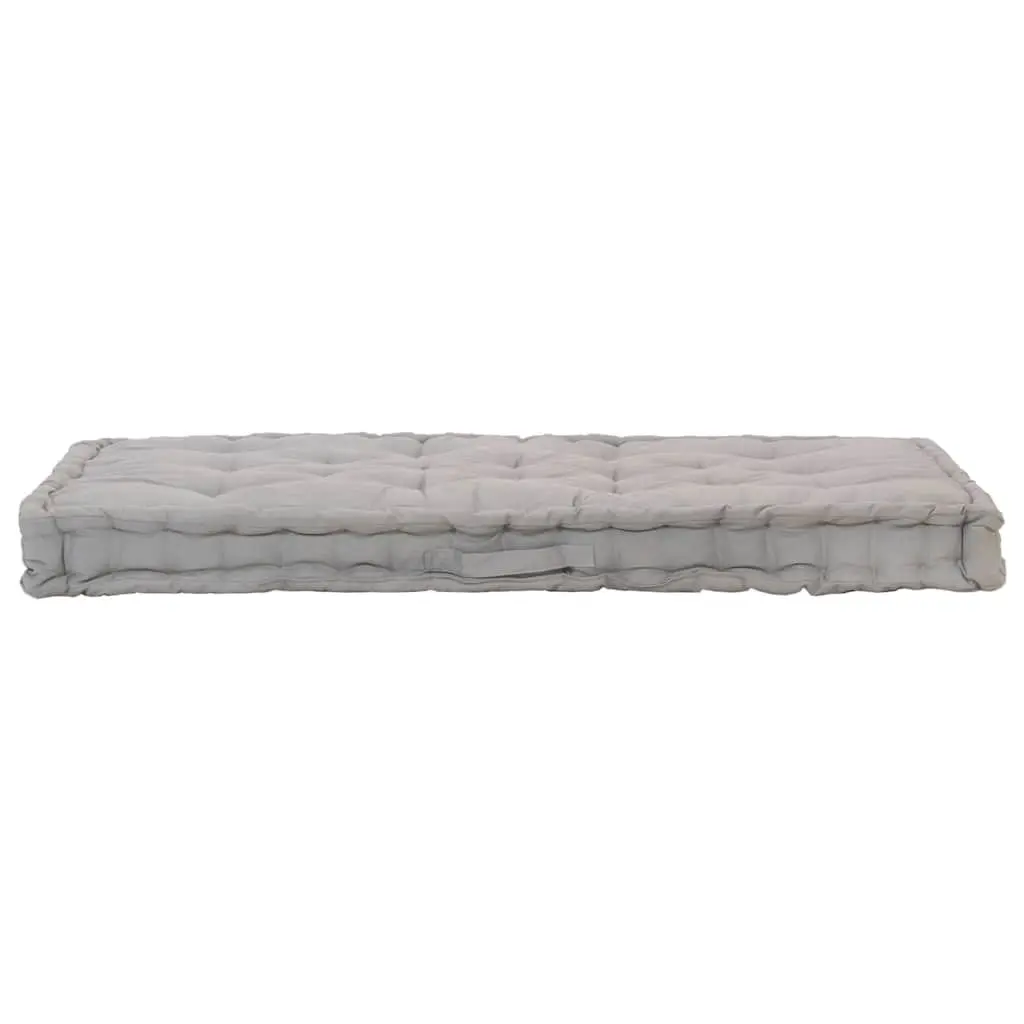 Pallet Floor Cushion Grey Cotton 120 x 80 x 10 cm Soft Padding Outdoor Indoor Lounger Decor