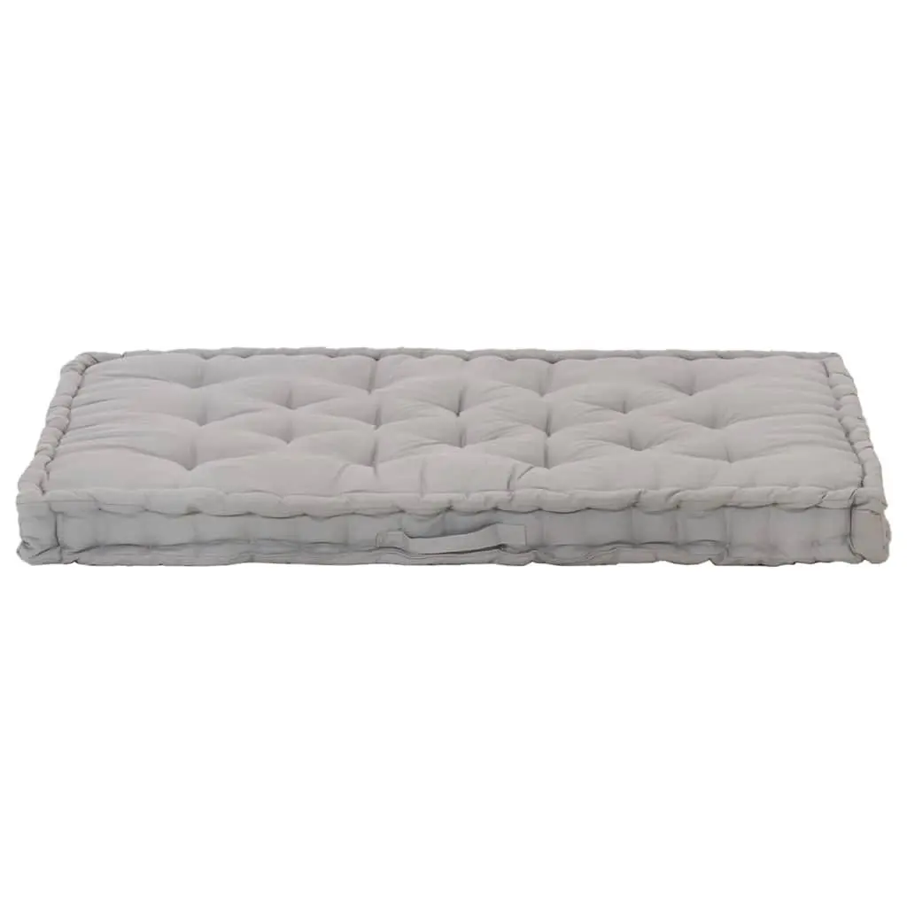 Pallet Floor Cushion Grey Cotton 120 x 80 x 10 cm Soft Padding Outdoor Indoor Lounger Decor