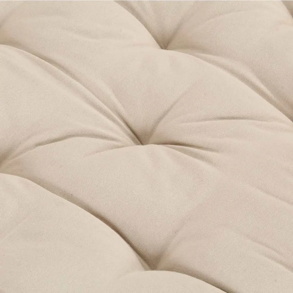Pallet Floor Cushion Beige 120x40x7 cm Cotton Outdoor Indoor Seat Pad