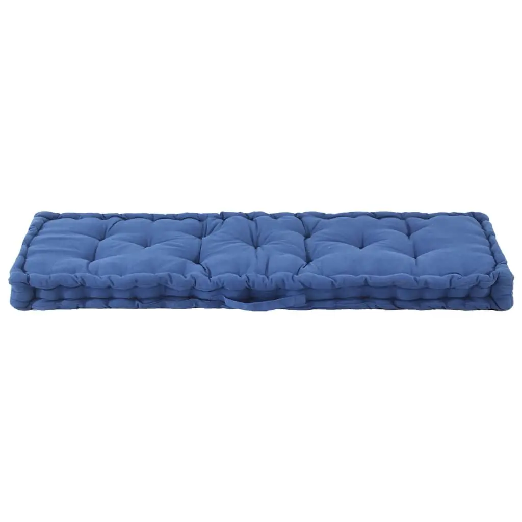 Pallet Floor Cushion Light Blue 120 x 40 x 7 cm Soft Cotton Fabric Thick Padding