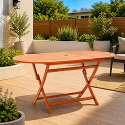 Folding Garden Table 160x85x74cm Eucalyptus