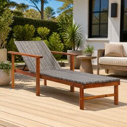 Concise and Reliable Grey Outdoor Sun Lounger
