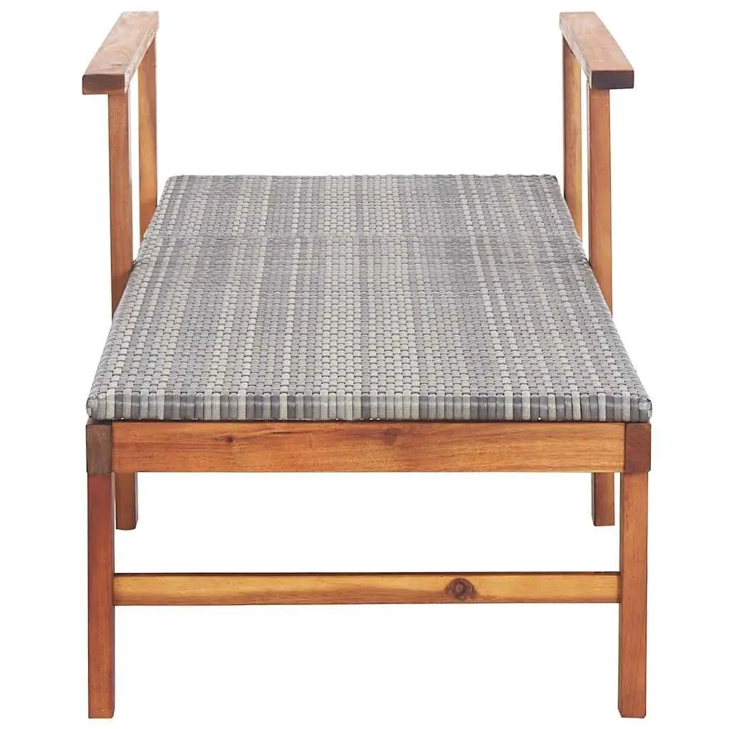 Sun Lounger Grey Outdoor Garden Patio Reclining Chair Relaxation Furniture