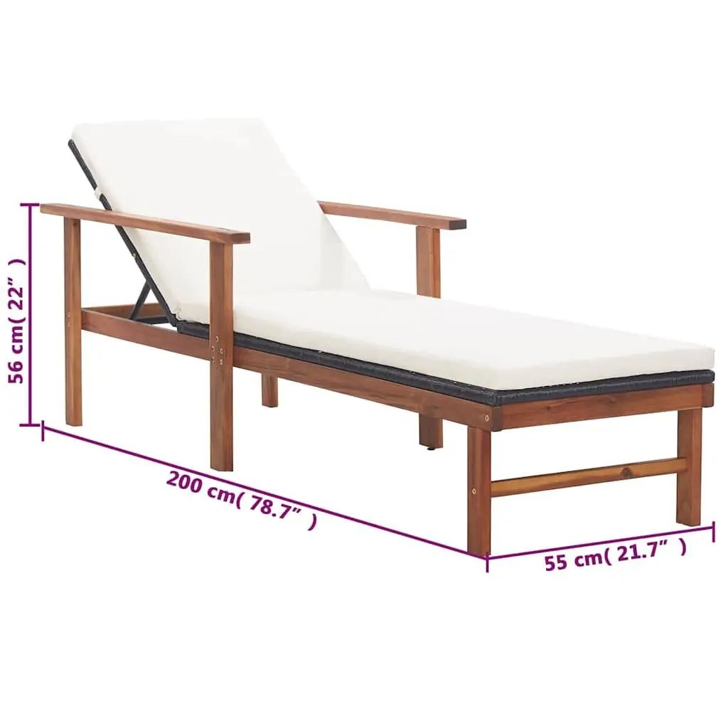 Sun Lounger with Cushion