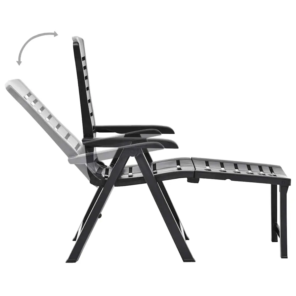 Folding Sun Lounger Outdoor Garden Patio Lounging Chair Anthracite Portable