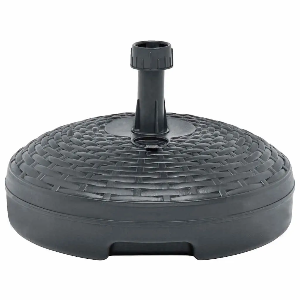 Umbrella Base Anthracite 20L Rattan Pattern Weather Resistant Fillable with Sand or Water