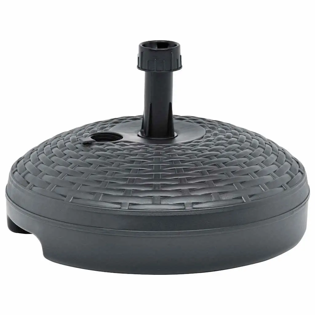 Umbrella Base Anthracite 20L Rattan Pattern Weather Resistant Fillable with Sand or Water