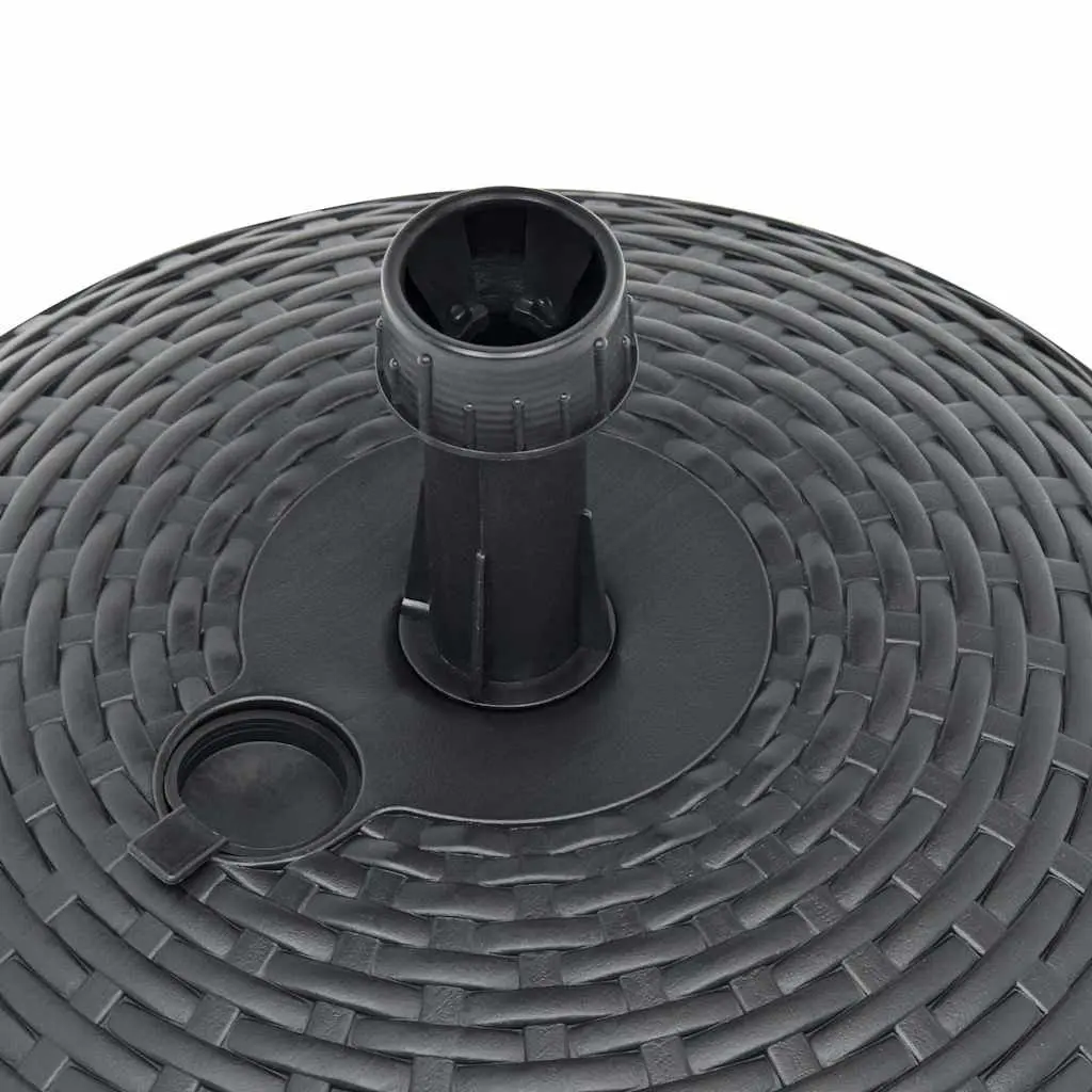 Umbrella Base Anthracite 20L Rattan Pattern Weather Resistant Fillable with Sand or Water