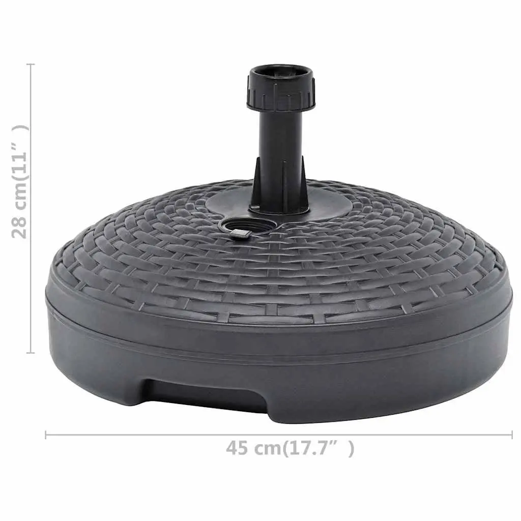Umbrella Base Anthracite 20L Rattan Pattern Weather Resistant Fillable with Sand or Water
