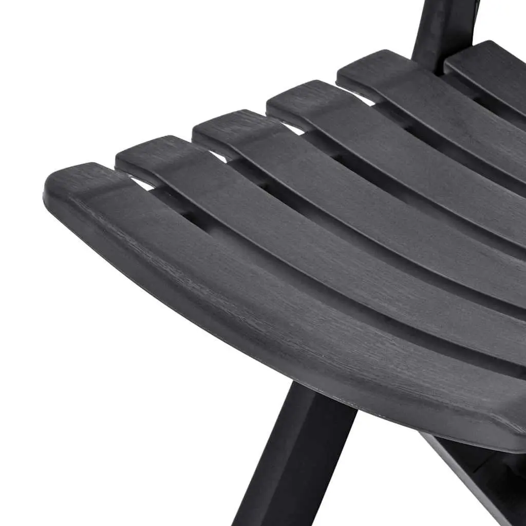 Folding Garden Chairs Anthracite Weather Resistant Lightweight 2 Piece