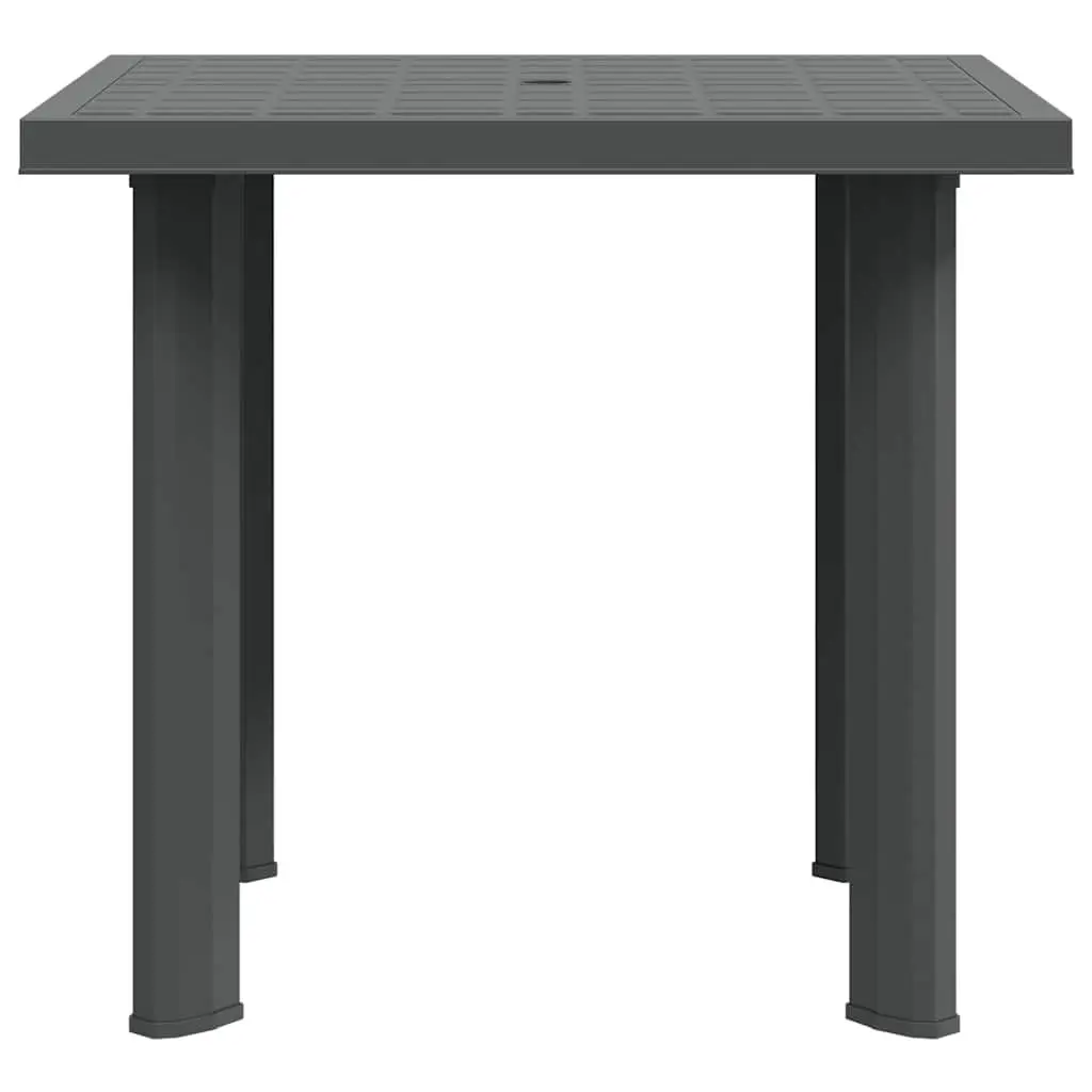 Garden Table Anthracite Lightweight Plastic Outdoor Dining with Umbrella Hole