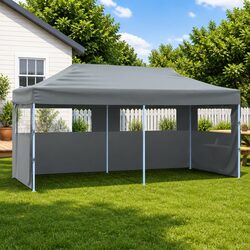 Compact 3x6m Folding Tent with Steel Frame & Walls