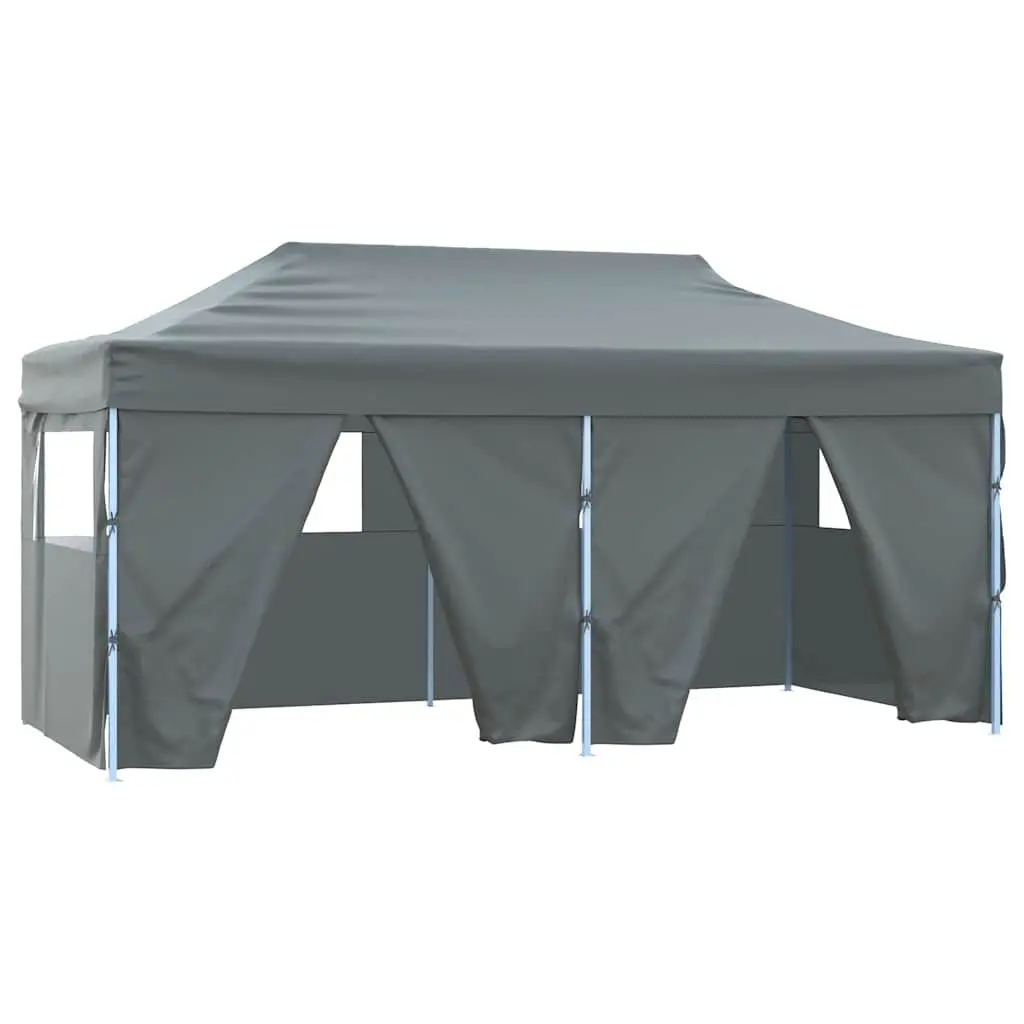 Folding Party Tent Anthracite 3x6m UV and Water Resistant Roof with 4 Sidewalls and Rust Resistant Steel Frame