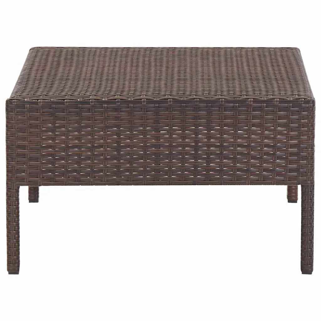 Garden Lounge Set 6 Piece Outdoor Furniture Poly Rattan Brown with Cushions