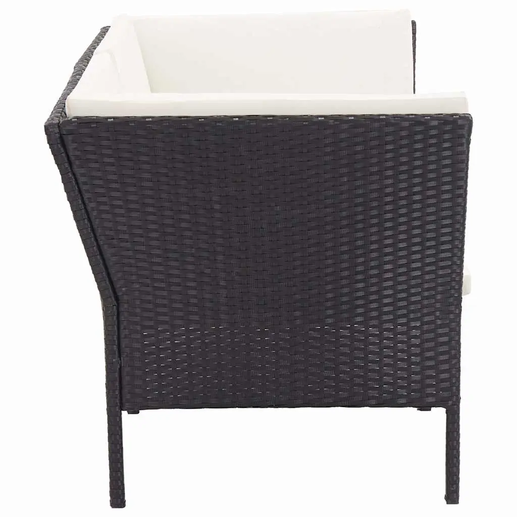 Garden Lounge Set 6 Piece Outdoor Furniture Poly Rattan Black Modular Patio