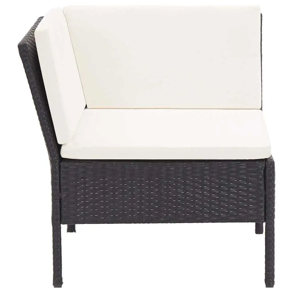 Garden Lounge Set 6 Piece Outdoor Furniture Poly Rattan Black Modular Patio
