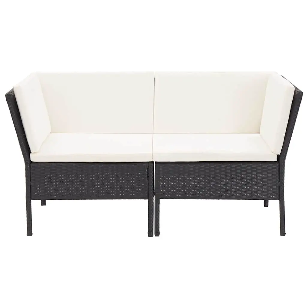 Garden Lounge Set 6 Piece Outdoor Furniture Poly Rattan Black Modular Patio