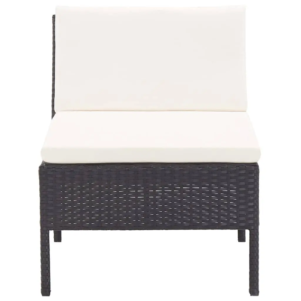 Garden Lounge Set 6 Piece Outdoor Furniture Poly Rattan Black Modular Patio