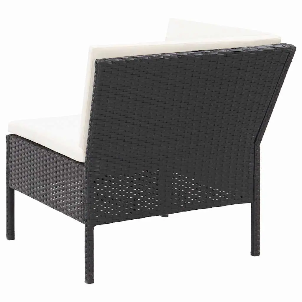 Garden Lounge Set 6 Piece Outdoor Furniture Poly Rattan Black Modular Patio