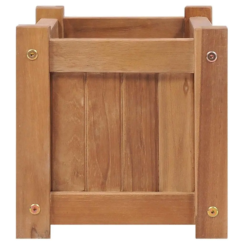 Raised Garden Bed Planter Brown 50x25x25 cm Solid Teak Wood Weather Resistant