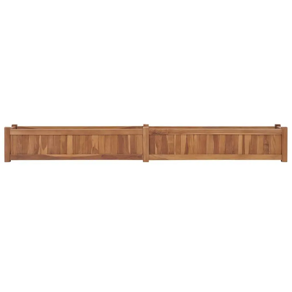 Raised Garden Bed Planter Brown 200x30x25cm Solid Teak Wood Outdoor