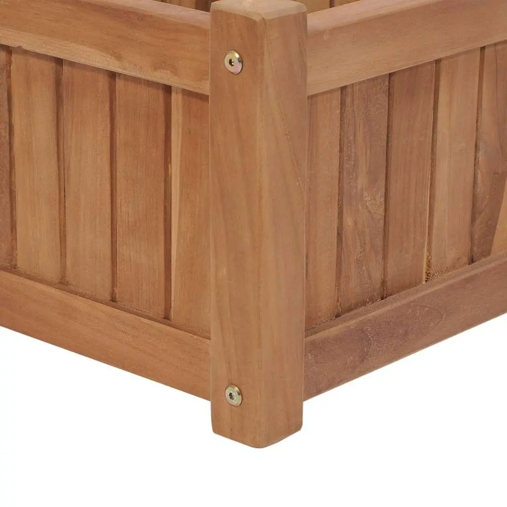 Raised Garden Bed Planter Brown 200x30x25cm Solid Teak Wood Outdoor