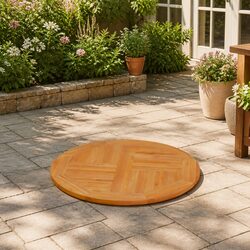 80cm Round Solid Teak Wood Table Top - Easy & Durable