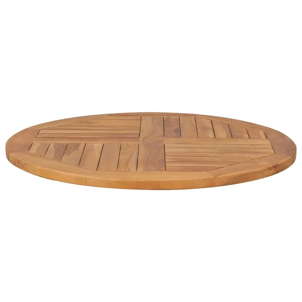 Teak Wood Round Table Top Brown 80cm Diameter Durable Weather Resistant