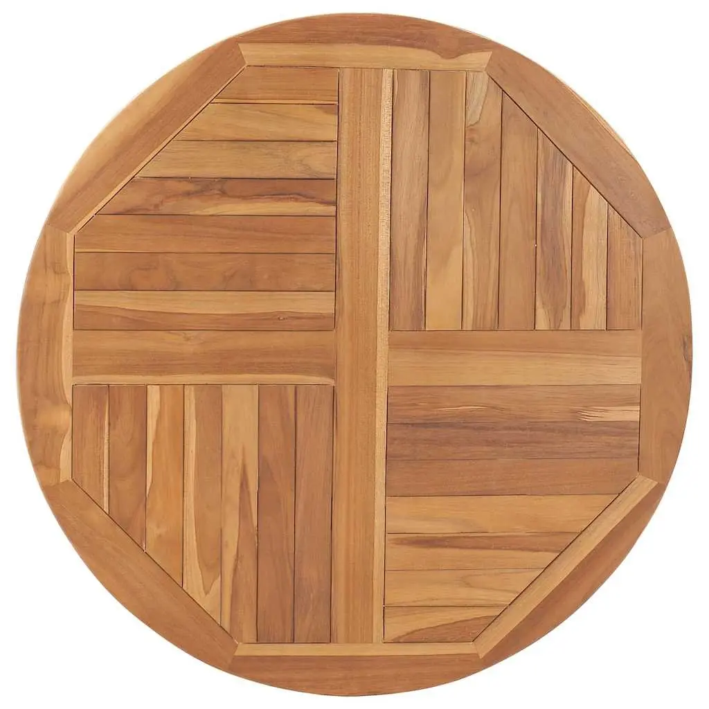 Round Solid Teak Wood Table Top Brown 90cm Diameter 2.5cm Thick