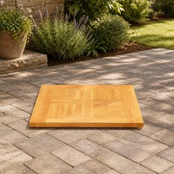 Compact 60x60cm Teak Wood Table Top with Smooth Finish