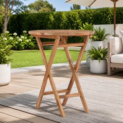 60cm Folding Garden Table in Teak - Perfect for Outdoors