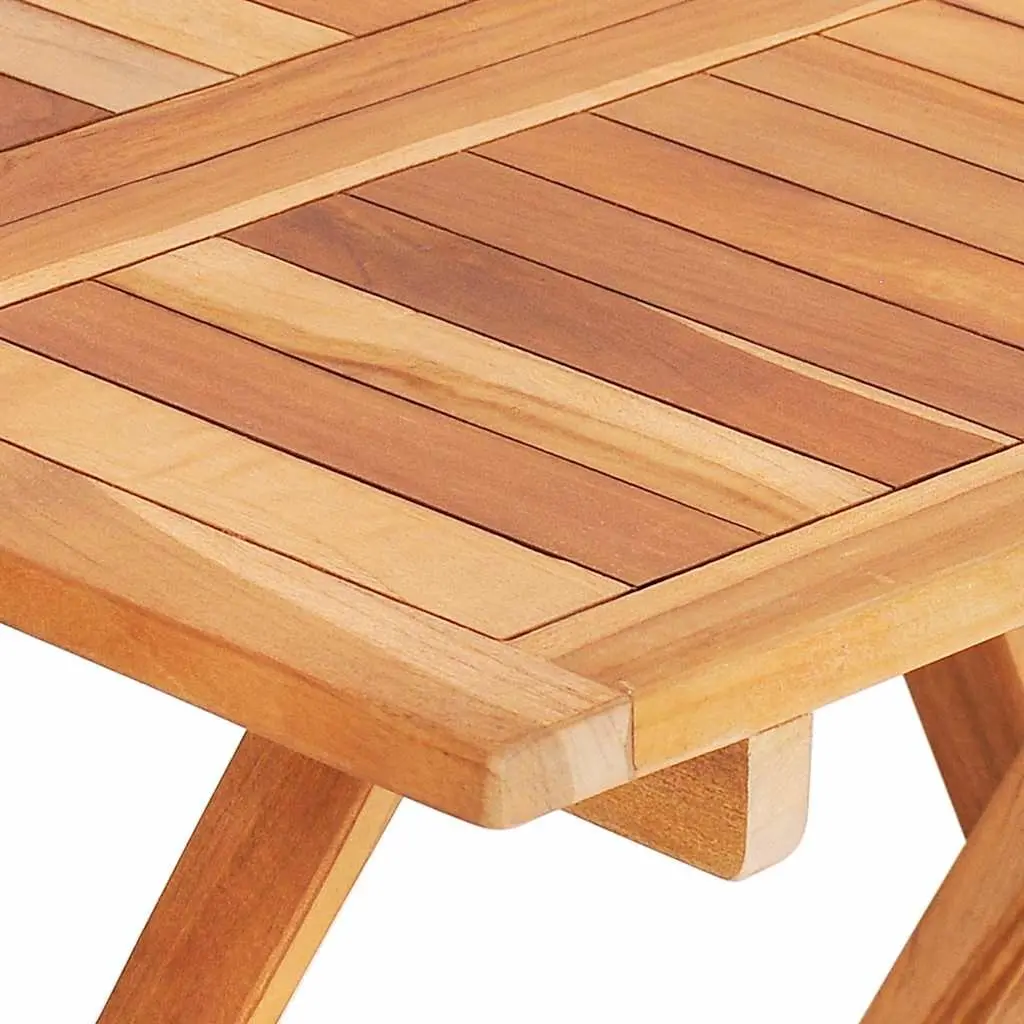 Folding Bistro Table 60x60x65 cm Brown Outdoor Garden Dining Teak Wood Furniture