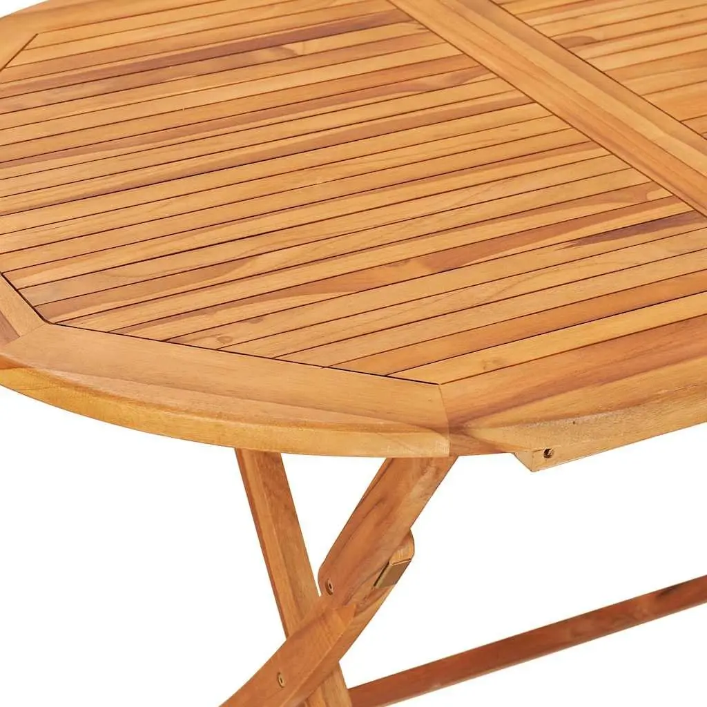 Folding Dining Table Brown 160x80cm Solid Teak Wood Weather Resistant Outdoor Furniture