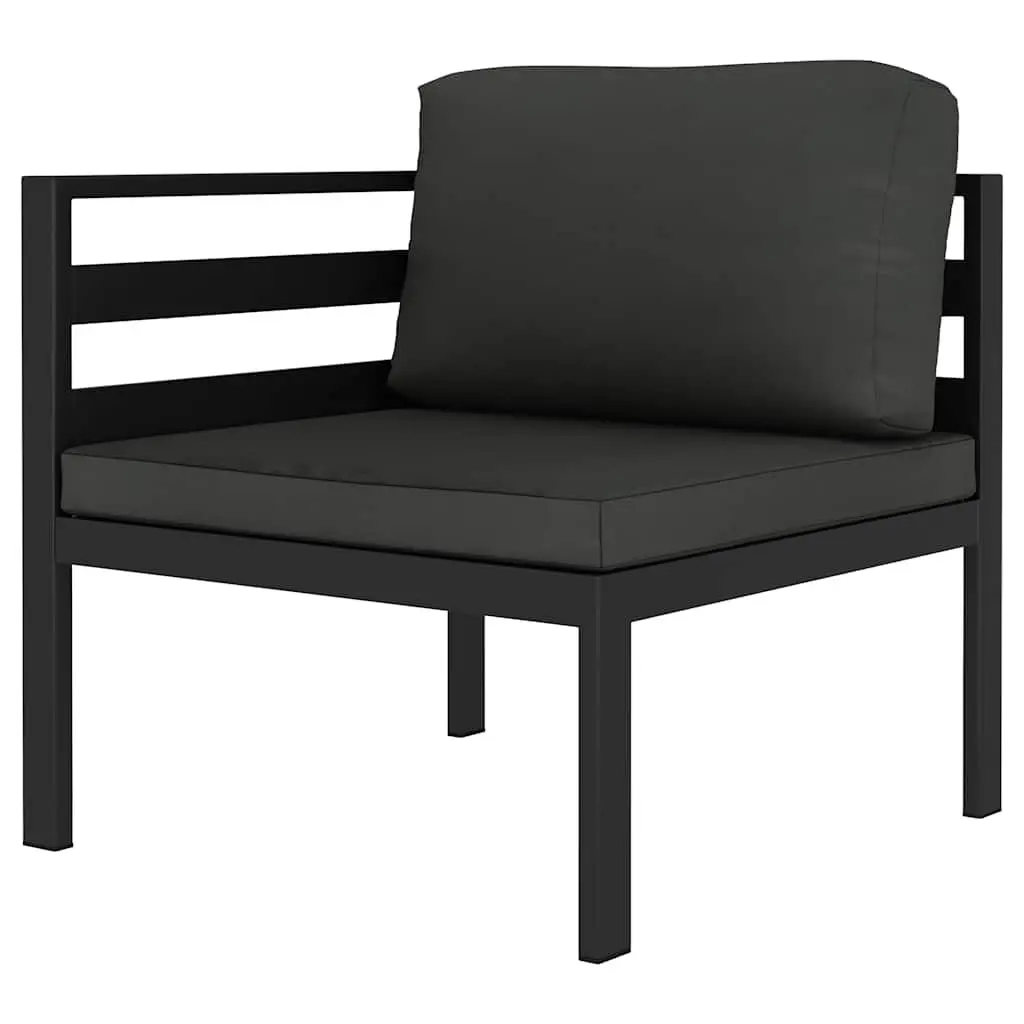 2 Piece Garden Sofa Set Anthracite Modular Outdoor Lounge Sectional with Cushions