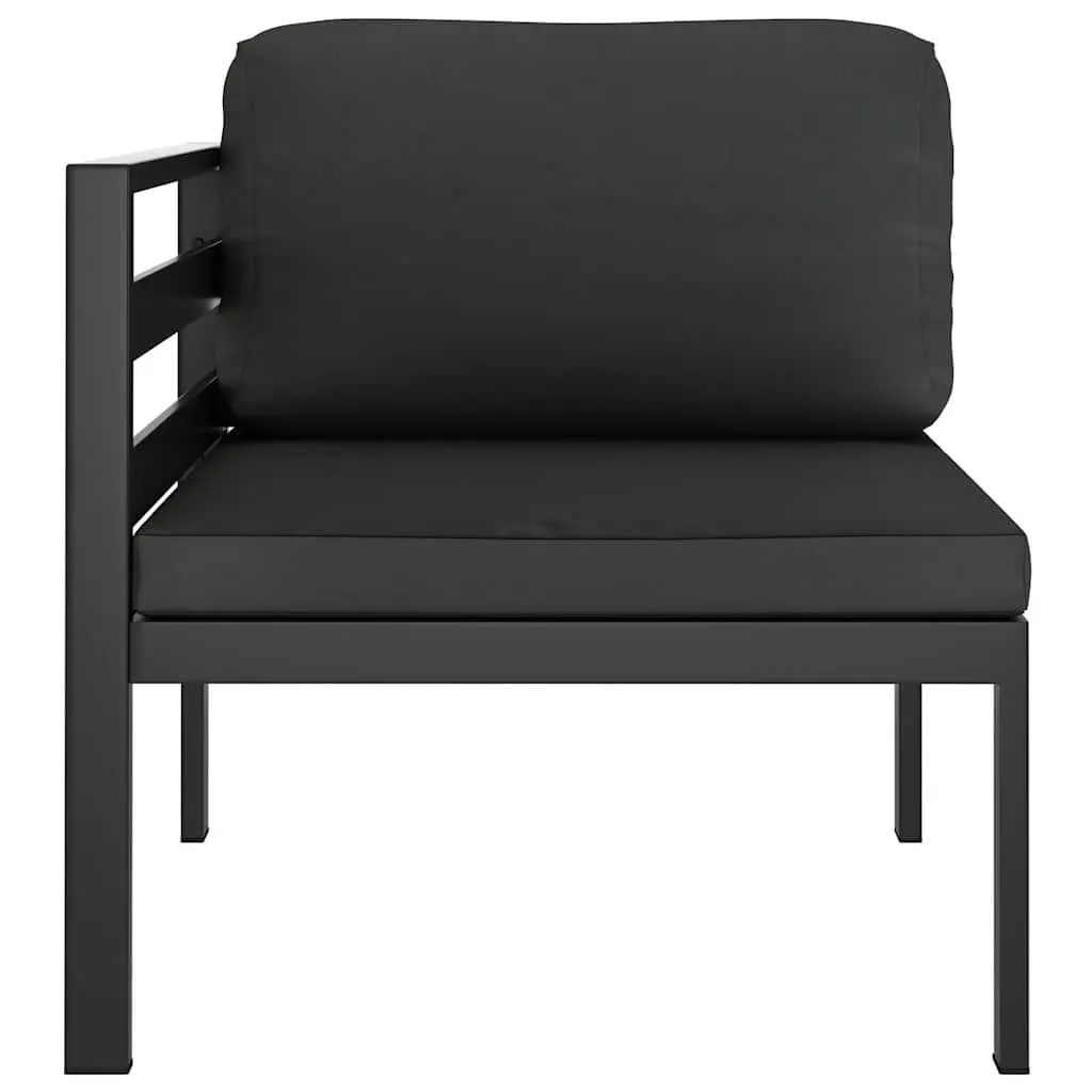 Modular Corner Sofa Anthracite 1pc Removable Cushions Weather Resistant Lightweight