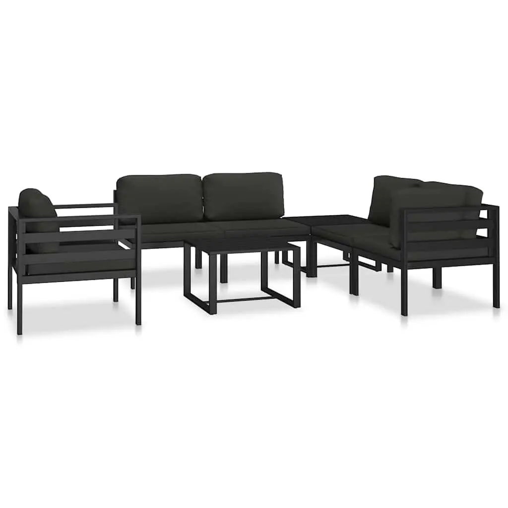 Modular Corner Sofa Anthracite 1pc Removable Cushions Weather Resistant Lightweight