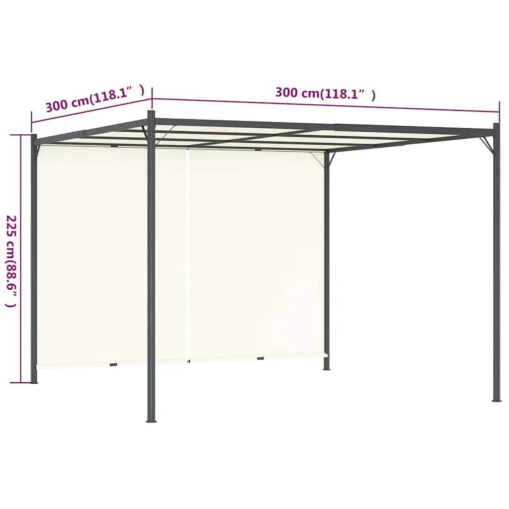 Garden Pergola White 3x3m Adjustable Retractable Roof Sliding Canopy Outdoor Shade