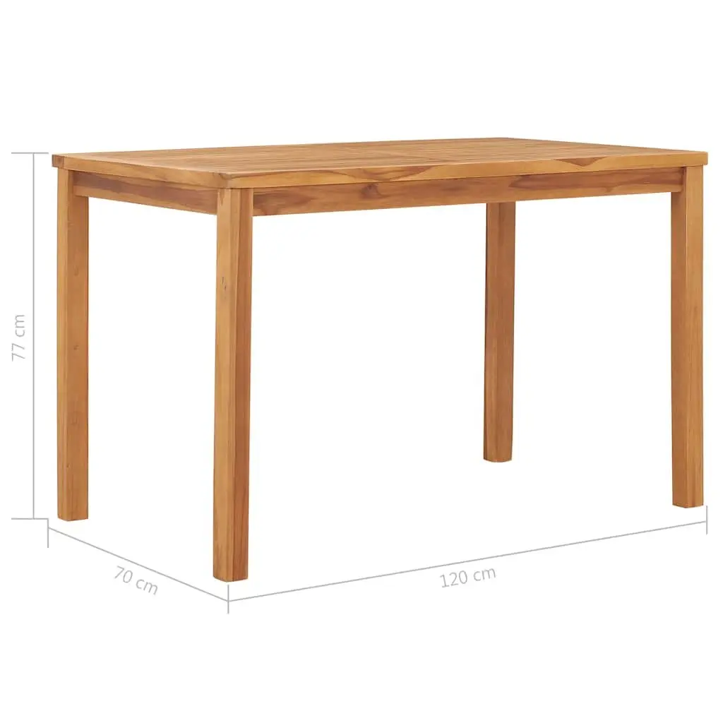 Teak Wood Dining Table Brown 120x70x77cm Solid Outdoor Furniture