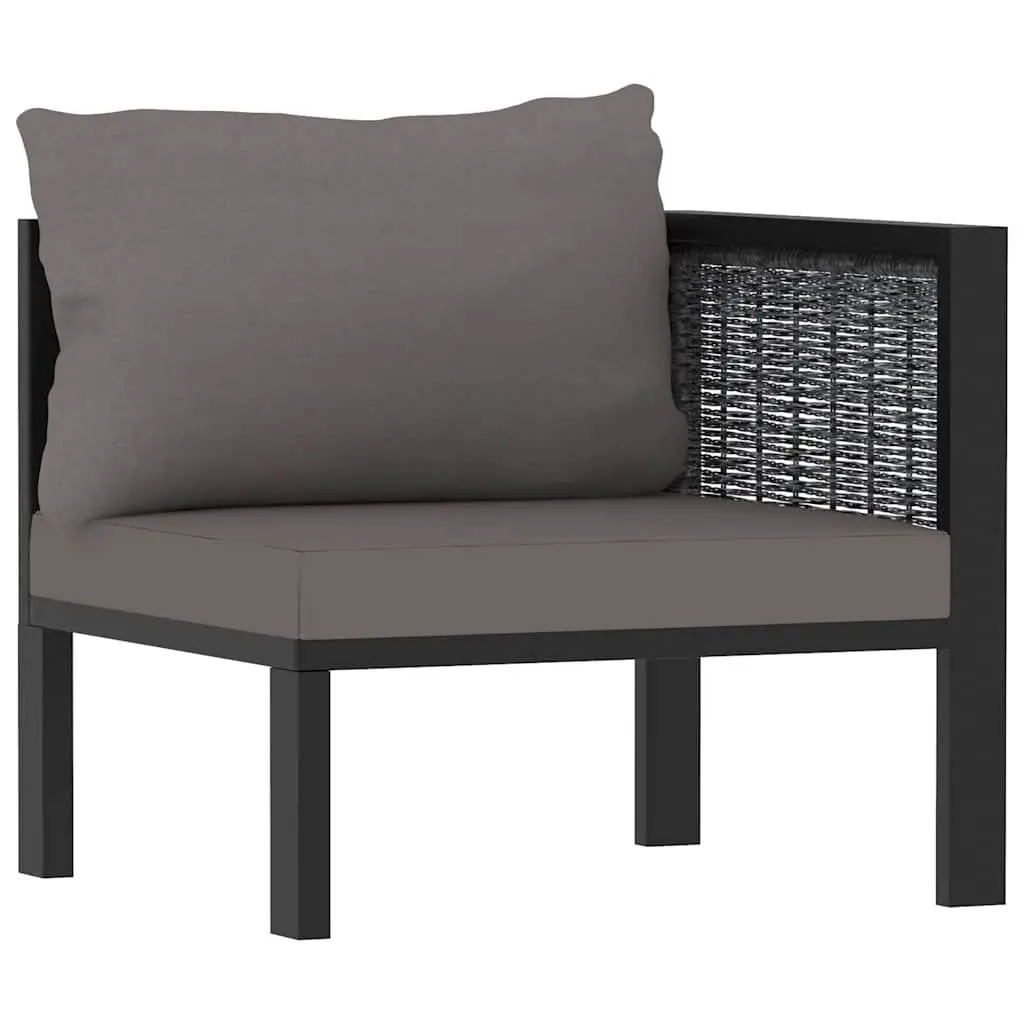 3-Seater Sofa Anthracite Hand-Woven Poly Rattan Lounge Weather-Resistant Garden Patio Furniture