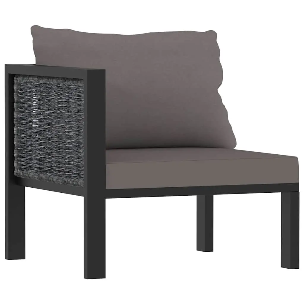 3-Seater Sofa Anthracite Hand-Woven Poly Rattan Lounge Weather-Resistant Garden Patio Furniture