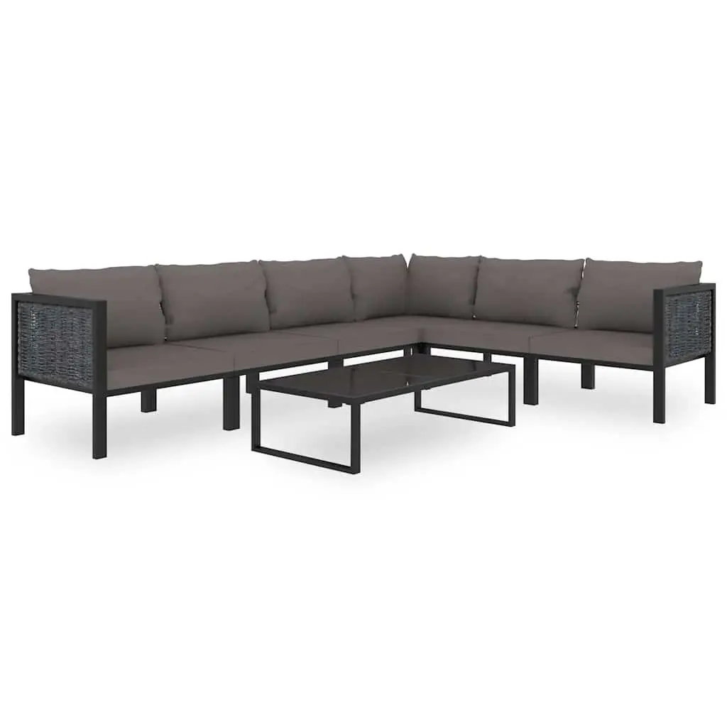 Garden Lounge Set 7 Piece Poly Rattan Outdoor Furniture Modular Patio Sofa with