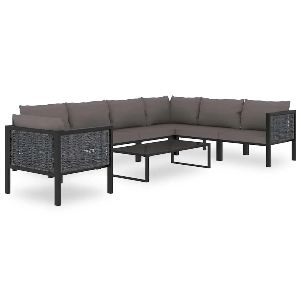Garden Lounge Set 8 Piece Outdoor Patio Furniture Poly Rattan with Cushions