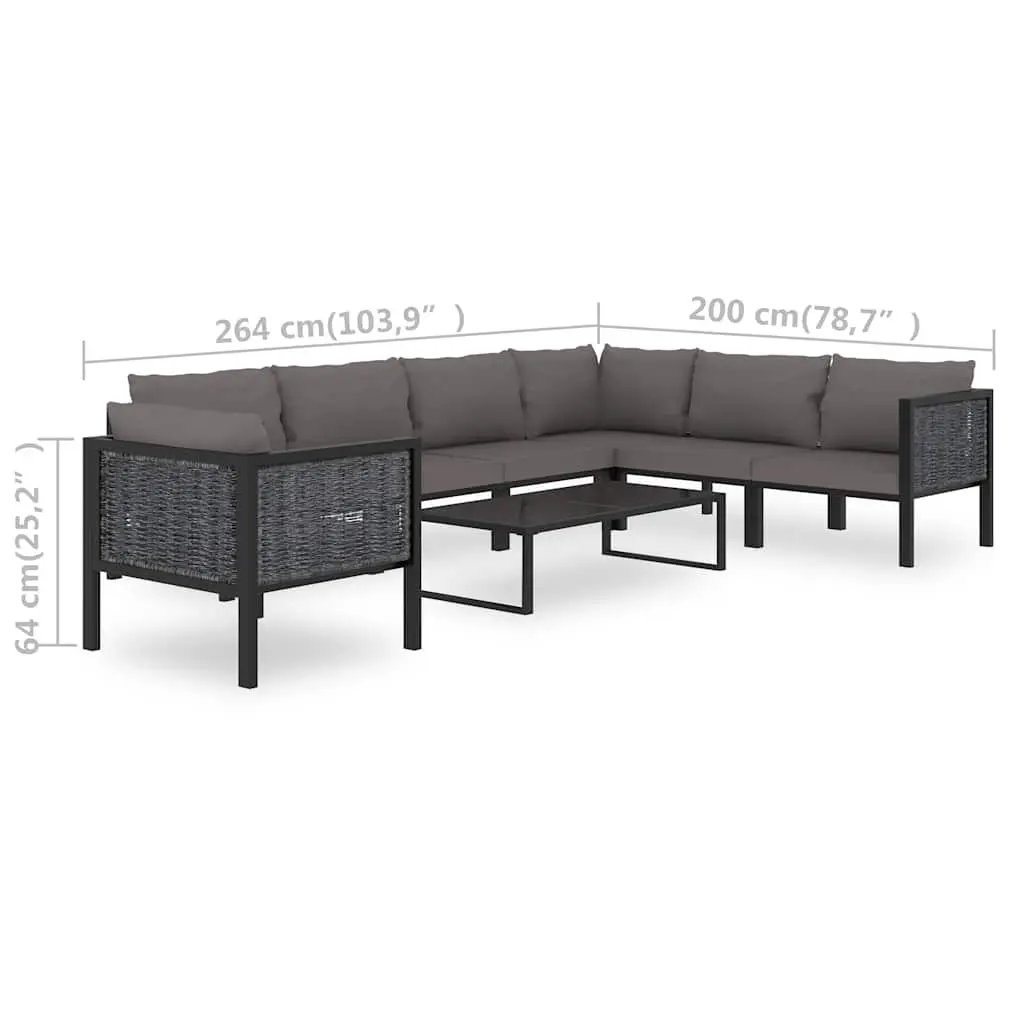 Garden Lounge Set 8 Piece Outdoor Patio Furniture Poly Rattan with Cushions
