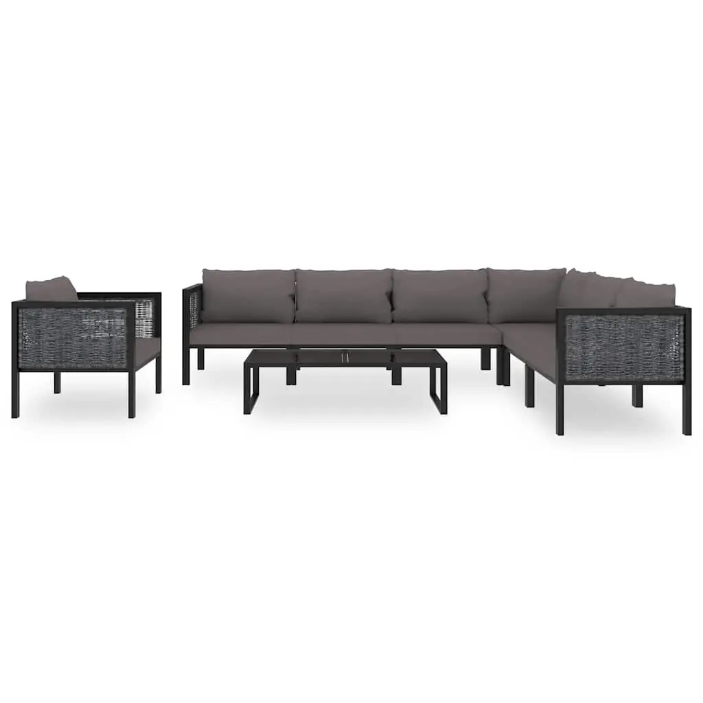 Garden Lounge Set 8 Piece Outdoor Patio Furniture Poly Rattan with Cushions