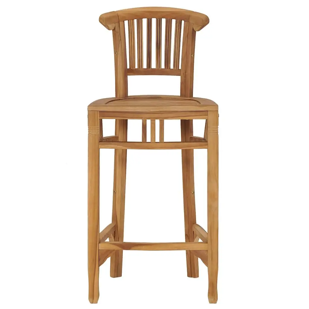 Bar Stool Brown Solid Teak Wood Indoor Outdoor Kitchen Dining Weather Resistant